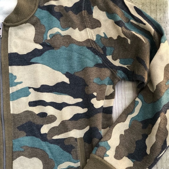 🌺🌺J.Crew knitted camo bomber cardigan 🌺🌺 - Picture 11 of 15